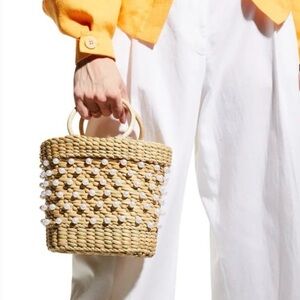 Poolside Pearl Tote in Natural Woven Women's Bag